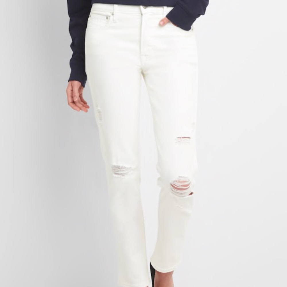 GAP Resolution True Skimmer distressed jeans